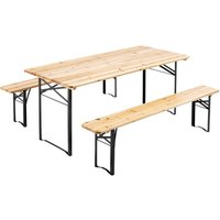 Mob Event Pro - Set aus 177 cm Biertisch und 2 Bänken aus Holz Braun von MOB EVENT PRO
