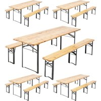 Mob Event Pro - Set aus Biertisch und Bänken aus Holz von 220 cm - 5er-Set Braun Mob Event Pro - Set aus Biertisch und Bänken aus Holz von 220 cm - 5er-Set Braun von MOB EVENT PRO