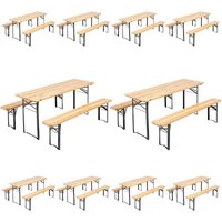 Set aus Biertisch und Bänken aus Holz von 180 cm - 10 Stück Braun Set aus Biertisch und Bänken aus Holz von 180 cm - 10 Stück Braun von MOB EVENT PRO