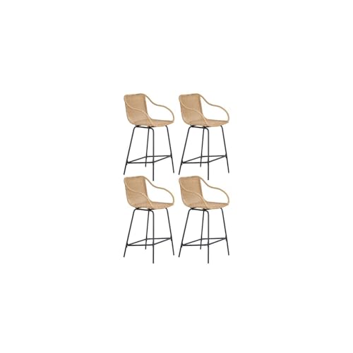 Moorea Barstuhl 65 cm aus Polyrattan und Metall - 4er Set von MOB-IN