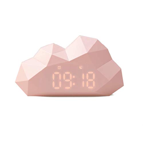 Mini Cloudy Leuchtender Digital-Wecker - Schreibtisch- & Nachttischuhr - Snooze-Funktion - für Erwachsene & Kinder - Modernes Originelles Design - Schlafzimmerdekoration - Kleine Größe - Pink - Mob von MOB – MOBILITY ON BOARD