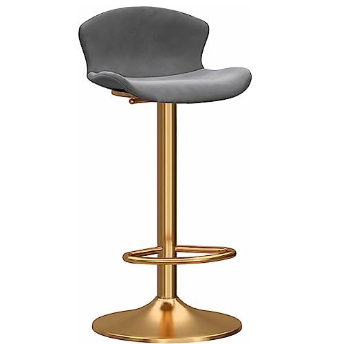 Barhocker, Frühstücks-Barhocker, Thekenhöhe, Barhocker, Samt, Drehstuhl, höhenverstellbare Hocker mit gepolsterter Sitzfläche, Barhocker mit hoher Rückenlehne, Küchenhocker (Farbe: Grau, Größe: 2 Barhocker, Frühstücks-Barhocker, Thekenhöhe, Barhocker, Samt, Drehstuhl, höhenverstellbare Hocker mit gepolsterter Sitzfläche, Barhocker mit hoher Rückenlehne, Küchenhocker (Farbe: Grau, Größe: 2 von MOBAAK