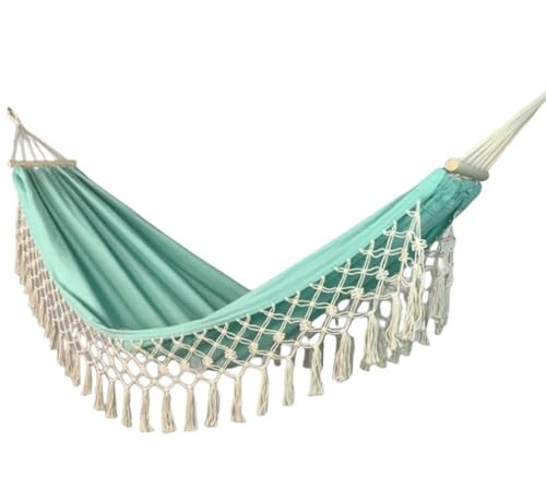 Hängematte Outdoor 200 X 100 cm Handgefertigte Hängematte Aus Segeltuch Im Schönen Boho-Stil, Brasilianisches Deluxe-Hängemattenbett Für Schlafzimmer Im Innenbereich Camping Hängematte(A) von MOBAAK