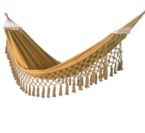 Hängematte Outdoor 200 X 100 cm Handgefertigte Hängematte Aus Segeltuch Im Schönen Boho-Stil, Brasilianisches Deluxe-Hängemattenbett Für Schlafzimmer Im Innenbereich Camping Hängematte(B) von MOBAAK