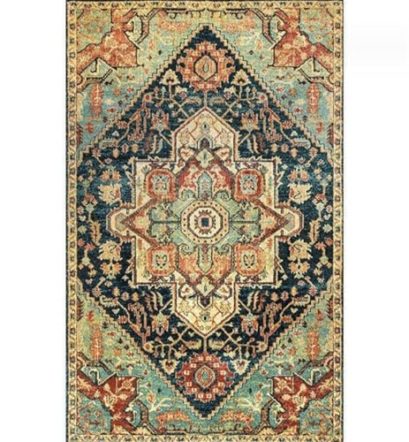 MOBAAK Fußmatte Fussmatte Türmatte Boho-Haustürteppich, rutschfest, Saugfähig, Retro-Orange, Fußmatte Für Den Eingangsbereich Fussmatte Innen(A,120x160cm) von MOBAAK