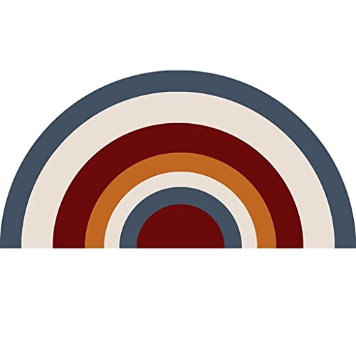 MOBAAK Teppich Teppiche Bereich Teppich for Wohnzimmer Moderne Flauschige Teppich Halbkreis Plüsch Teppiche Eingang Türmatte Pelzbaden Matte Teppich Wohnzimmer (Color : A, Size : 2 x 4ft) von MOBAAK