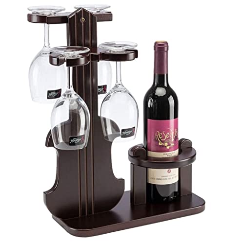 MOBAAK Weinregal Flaschenregal Weinregal Aus Holz 1 Flasche Weinregal 4 Getränkehalter Arbeitsplatte Kreativer Getränkehalter Weinregal Dekoration Heimdekoration von MOBAAK