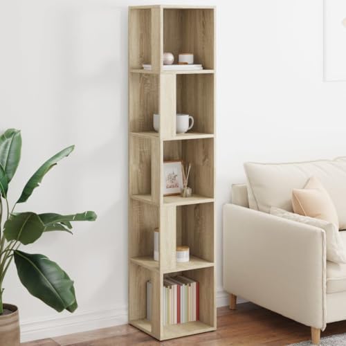 Eckregal Sonoma-Eiche 33x33x164,5 cm Holzwerkstoff, Mehrzweckschrank Aktenschrank Vorratsschrank Vitrinenschrank Geeignet für Hotel Wohnzimmer Büro Schule Eckregal Sonoma-Eiche 33x33x164,5 cm Holzwerkstoff, Mehrzweckschrank Aktenschrank Vorratsschrank Vitrinenschrank Geeignet für Hotel Wohnzimmer Büro Schule von MOBCANT