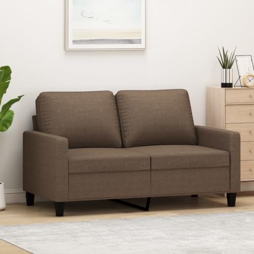 MOBCANT 2-Sitzer-Sofa Braun 120 cm Stoff Wohnlandschaft Couch Couchgarnitur Schlafcouch für Büro Wohnung Wohnzimmer Empfangsraum von MOBCANT