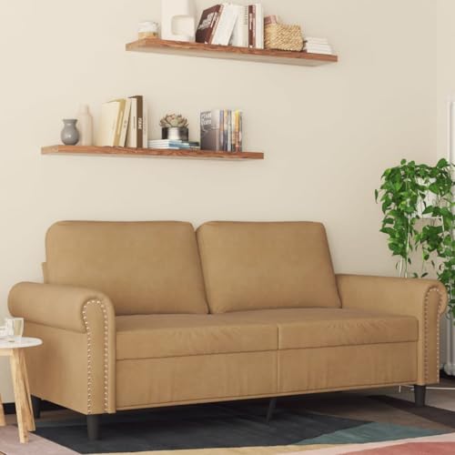 MOBCANT 2-Sitzer-Sofa Braun 140 cm Samt Wohnlandschaft Couch Couchgarnitur Schlafsofa für Wohnung Schlafzimmer Büro Empfangsraum MOBCANT 2-Sitzer-Sofa Braun 140 cm Samt Wohnlandschaft Couch Couchgarnitur Schlafsofa für Wohnung Schlafzimmer Büro Empfangsraum von MOBCANT