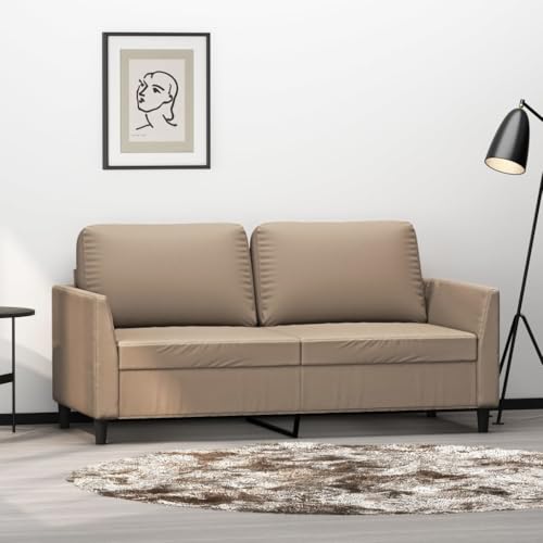 MOBCANT 2-Sitzer-Sofa Cappuccino-Braun 140 cm Kunstleder Wohnlandschaft Couch Modulares Sofa Schlafcouch für Schlafzimmer Wohnung Wohnzimmer Empfangsraum von MOBCANT