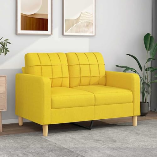 MOBCANT 2-Sitzer-Sofa Hellgelb 120 cm Stoff Sofabezug Couchgarnitur Modulares Sofa Schlafcouch für Wohnzimmer Büro Empfangsraum Wohnung von MOBCANT