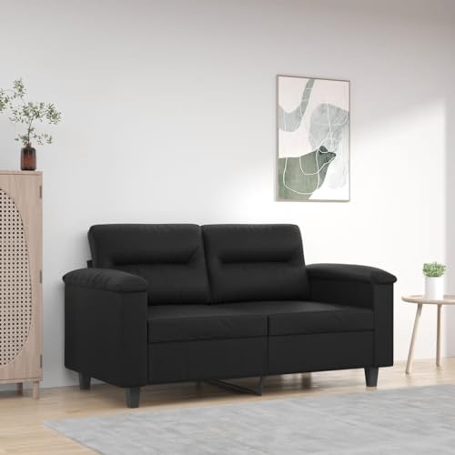 MOBCANT 2-Sitzer-Sofa Schwarz 120 cm Kunstleder Schlafsofa Modulares Sofa Polstergarnitur Schlafcouch für Wohnzimmer Wohnung Schlafzimmer Empfangsraum von MOBCANT