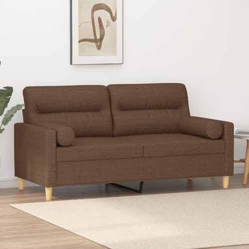 MOBCANT 2-Sitzer-Sofa mit Zierkissen Braun 140 cm Stoff Sofagarnitur Couch Modulares Sofa Sofabezug für Schlafzimmer Wohnzimmer Büro Wohnung MOBCANT 2-Sitzer-Sofa mit Zierkissen Braun 140 cm Stoff Sofagarnitur Couch Modulares Sofa Sofabezug für Schlafzimmer Wohnzimmer Büro Wohnung von MOBCANT