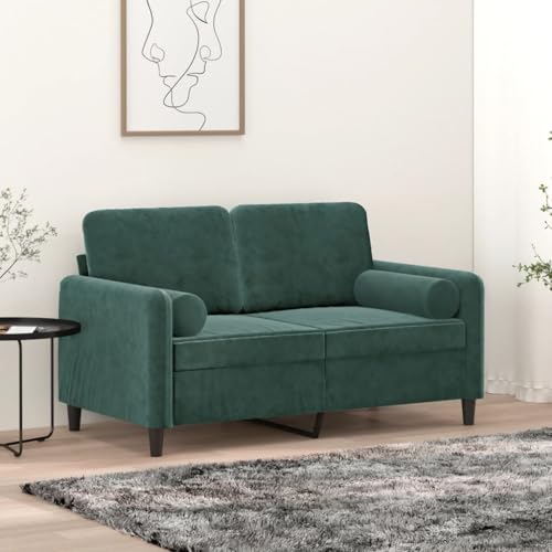 MOBCANT 2-Sitzer-Sofa mit Zierkissen Dunkelgrün 120 cm Samt Sofagarnitur Couch Polstergarnitur Schlafsofa für Wohnung Hotel Empfangsraum Büro MOBCANT 2-Sitzer-Sofa mit Zierkissen Dunkelgrün 120 cm Samt Sofagarnitur Couch Polstergarnitur Schlafsofa für Wohnung Hotel Empfangsraum Büro von MOBCANT