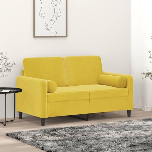 MOBCANT 2-Sitzer-Sofa mit Zierkissen Gelb 120 cm Samt Sofagarnitur Couch Polstergarnitur Schlafsofa für Wohnung Hotel Empfangsraum Büro MOBCANT 2-Sitzer-Sofa mit Zierkissen Gelb 120 cm Samt Sofagarnitur Couch Polstergarnitur Schlafsofa für Wohnung Hotel Empfangsraum Büro von MOBCANT