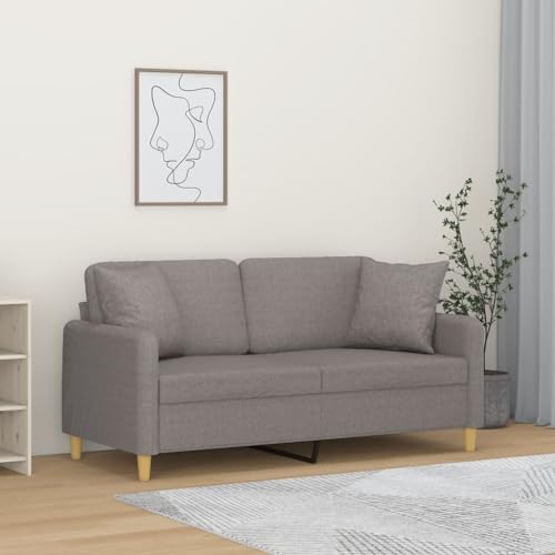 MOBCANT 2-Sitzer-Sofa mit Zierkissen Taupe 140 cm Stoff Sofagarnitur Couchgarnitur Modulares Sofa Schlafsofa für Wohnung Wohnzimmer Schlafzimmer Hotel MOBCANT 2-Sitzer-Sofa mit Zierkissen Taupe 140 cm Stoff Sofagarnitur Couchgarnitur Modulares Sofa Schlafsofa für Wohnung Wohnzimmer Schlafzimmer Hotel von MOBCANT