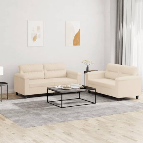 MOBCANT 2-TLG. Sofagarnitur mit Kissen Beige Mikrofasergewebe Sofabezug Couch Modulares Sofa Schlafsofa für Hotel Schlafzimmer Empfangsraum Wohnzimmer MOBCANT 2-TLG. Sofagarnitur mit Kissen Beige Mikrofasergewebe Sofabezug Couch Modulares Sofa Schlafsofa für Hotel Schlafzimmer Empfangsraum Wohnzimmer von MOBCANT