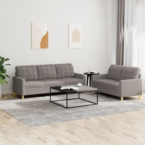 MOBCANT 2-TLG. Sofagarnitur mit Kissen Taupe Stoff Sofagarnitur Couch Modulares Sofa Schlafsofa für Büro Empfangsraum Hotel Wohnzimmer MOBCANT 2-TLG. Sofagarnitur mit Kissen Taupe Stoff Sofagarnitur Couch Modulares Sofa Schlafsofa für Büro Empfangsraum Hotel Wohnzimmer von MOBCANT