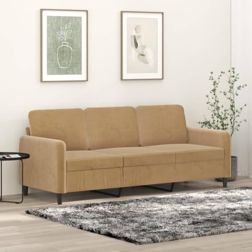 MOBCANT 3-Sitzer-Sofa Braun 180 cm Samt Wohnlandschaft Couchgarnitur Modulares Sofa Polstergarnitur für Schlafzimmer Wohnzimmer Büro Empfangsraum MOBCANT 3-Sitzer-Sofa Braun 180 cm Samt Wohnlandschaft Couchgarnitur Modulares Sofa Polstergarnitur für Schlafzimmer Wohnzimmer Büro Empfangsraum von MOBCANT