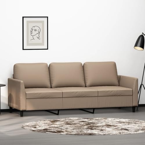 MOBCANT 3-Sitzer-Sofa Cappuccino-Braun 180 cm Kunstleder Wohnlandschaft Couch Modulares Sofa Schlafcouch für Schlafzimmer Wohnung Wohnzimmer Empfangsraum von MOBCANT