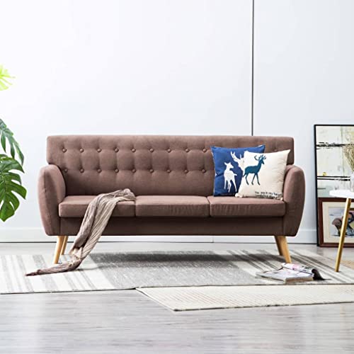 MOBCANT 3-Sitzer-Sofa Stoff 172x70x82 cm Braun Wohnlandschaft Couch Modulares Sofa Polstergarnitur für Wohnzimmer Empfangsraum Wohnung Hotel MOBCANT 3-Sitzer-Sofa Stoff 172x70x82 cm Braun Wohnlandschaft Couch Modulares Sofa Polstergarnitur für Wohnzimmer Empfangsraum Wohnung Hotel von MOBCANT