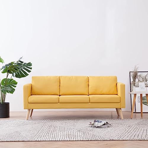 MOBCANT 3-Sitzer-Sofa Stoff Gelb Sofagarnitur Couch Couchgarnitur Modulares Sofa für Wohnung Empfangsraum Wohnzimmer Büro MOBCANT 3-Sitzer-Sofa Stoff Gelb Sofagarnitur Couch Couchgarnitur Modulares Sofa für Wohnung Empfangsraum Wohnzimmer Büro von MOBCANT