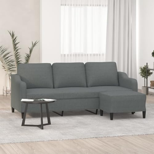 MOBCANT 3-Sitzer-Sofa mit Hocker Dunkelgrau 180 cm Stoff Schlafsofa Couchgarnitur Modulares Sofa Schlafcouch für Hotel Büro Empfangsraum Wohnung von MOBCANT