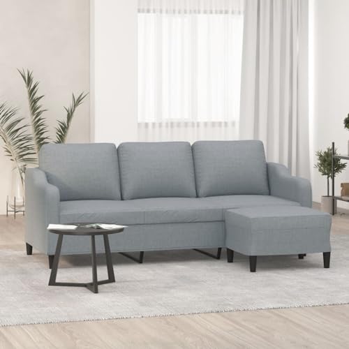 MOBCANT 3-Sitzer-Sofa mit Hocker Hellgrau 180 cm Stoff Schlafsofa Couchgarnitur Modulares Sofa Schlafcouch für Hotel Büro Empfangsraum Wohnung MOBCANT 3-Sitzer-Sofa mit Hocker Hellgrau 180 cm Stoff Schlafsofa Couchgarnitur Modulares Sofa Schlafcouch für Hotel Büro Empfangsraum Wohnung von MOBCANT