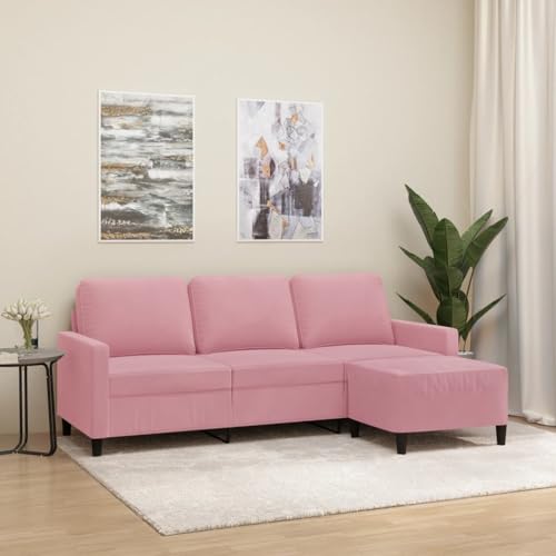 MOBCANT 3-Sitzer-Sofa mit Hocker Rosa 180 cm Samt Wohnlandschaft Couch Couchgarnitur Modulares Sofa für Wohnung Wohnzimmer Hotel Empfangsraum MOBCANT 3-Sitzer-Sofa mit Hocker Rosa 180 cm Samt Wohnlandschaft Couch Couchgarnitur Modulares Sofa für Wohnung Wohnzimmer Hotel Empfangsraum von MOBCANT