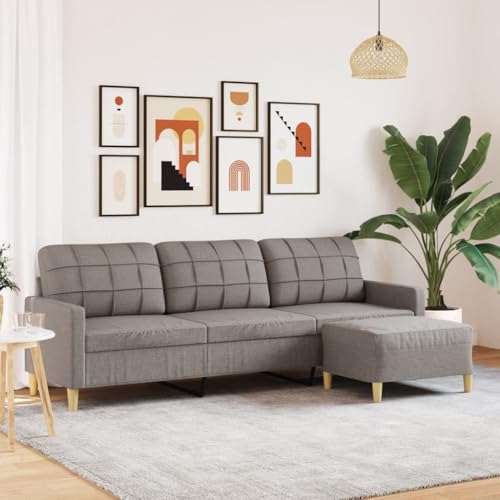 MOBCANT 3-Sitzer-Sofa mit Hocker Taupe 210 cm Stoff Schlafsofa Couch Modulares Sofa Polstergarnitur für Schlafzimmer Wohnung Wohnzimmer Büro MOBCANT 3-Sitzer-Sofa mit Hocker Taupe 210 cm Stoff Schlafsofa Couch Modulares Sofa Polstergarnitur für Schlafzimmer Wohnung Wohnzimmer Büro von MOBCANT