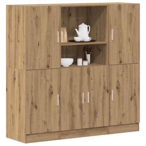 MOBCANT 3-TLG. Küchenschrank-Set Artisan-Eiche Holzwerkstoff, Sammlervitrine Regal Hängeschrank Wandregale Verwendbar für Badezimmer Schlafzimmer Waschküche Arbeitszimmer MOBCANT 3-TLG. Küchenschrank-Set Artisan-Eiche Holzwerkstoff, Sammlervitrine Regal Hängeschrank Wandregale Verwendbar für Badezimmer Schlafzimmer Waschküche Arbeitszimmer von MOBCANT