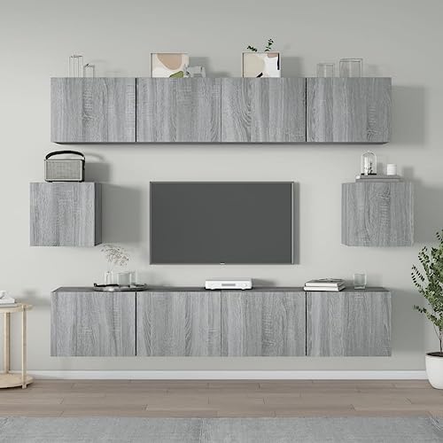 MOBCANT 6-TLG. TV-Schrank-Set, Wohnwand Fernsehschrank TV möbel Fernseher Schrank Geeignet für Wohnung Wohnbereich Büro Schlafzimmer Grau Sonoma Holzwerkstoff MOBCANT 6-TLG. TV-Schrank-Set, Wohnwand Fernsehschrank TV möbel Fernseher Schrank Geeignet für Wohnung Wohnbereich Büro Schlafzimmer Grau Sonoma Holzwerkstoff von MOBCANT