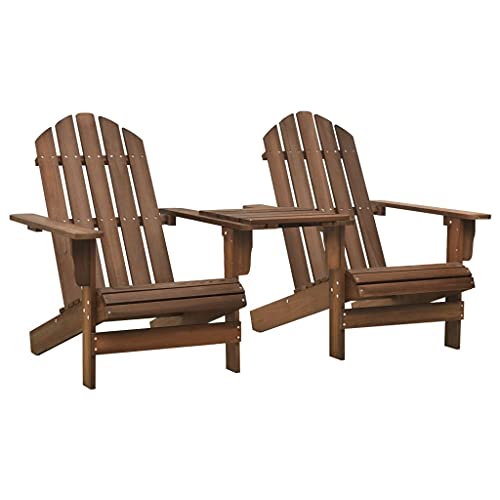 MOBCANT Adirondack-Gartenstühle mit Tisch, Regiestühle Balkonmöbel Loungestuhl Relaxstühle Geeignet für Balkon Platz Rasen Patio Massivholz Tanne Braun von MOBCANT
