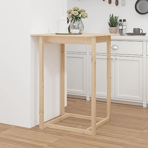 MOBCANT Bartisch 80x80x110 cm Massivholz Kiefer, Theke bar Table Essen Tisch Tisch Verwendbar für Speisesaal Restaurant Wohnung Wohnzimmer von MOBCANT
