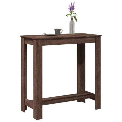 MOBCANT Bartisch Braun Eichen-Optik 102x50x103,5 cm Holzwerkstoff, Essen Tisch Table Theke bar Tisch Verwendbar für Wohnzimmer Restaurant Hotel Speisesaal von MOBCANT