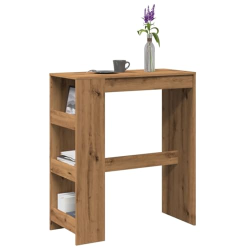 MOBCANT Bartisch mit Regal Artisan-Eiche 90x40x103,5 cm Holzwerkstoff, Esstisch Essen Tisch Theke bar Tisch Verwendbar für Restaurant Wohnzimmer Wohnung Hotel MOBCANT Bartisch mit Regal Artisan-Eiche 90x40x103,5 cm Holzwerkstoff, Esstisch Essen Tisch Theke bar Tisch Verwendbar für Restaurant Wohnzimmer Wohnung Hotel von MOBCANT