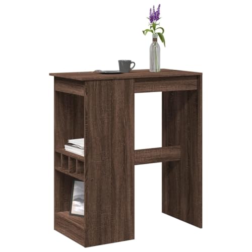 MOBCANT Bartisch mit Regal Braun Eiche 90x47,5x103,5 cm Holzwerkstoff, Table Esstisch Tisch Essen Tisch Verwendbar für Wohnzimmer Wohnung Speisesaal Restaurant von MOBCANT
