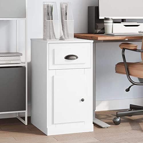 MOBCANT Beistellschrank mit Schublade Weiß 40x50x75 cm Holzwerkstoff, Vitrinenschrank Schränke Mehrzweckschrank Sideboards Geeignet für Schlafzimmer Schule Wohnheim Hotel von MOBCANT