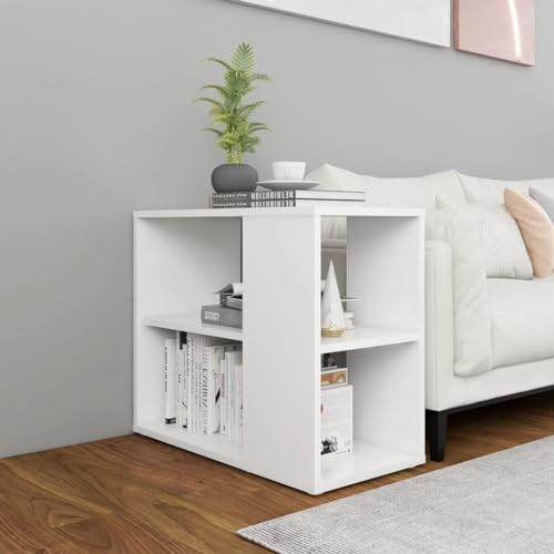 MOBCANT Beistelltisch, Vitrinenschrank Küchenunterschränke Küchenkommode Arbeitsplatte Geeignet für Korridor Wohnbereich Foyer Schlafzimmer Weiß 60x30x50 cm Holzwerkstoff von MOBCANT