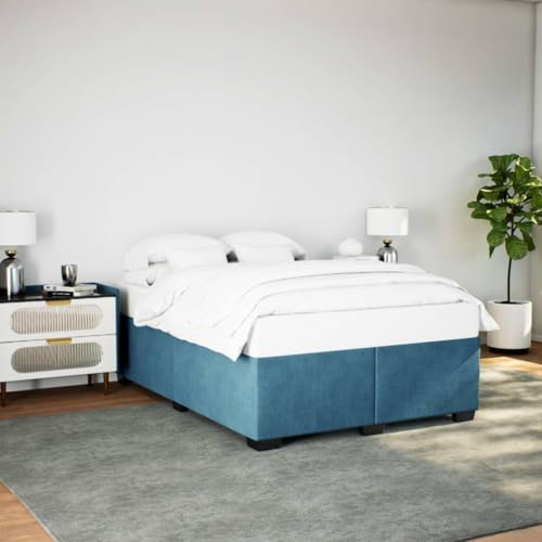 MOBCANT Bettgestell, Bett Doppelbett Tagesbett Familienbett Geeignet für Gästezimmer Schlafzimmer Schulen Wohnungen Blau 140x190 cm Samt MOBCANT Bettgestell, Bett Doppelbett Tagesbett Familienbett Geeignet für Gästezimmer Schlafzimmer Schulen Wohnungen Blau 140x190 cm Samt von MOBCANT