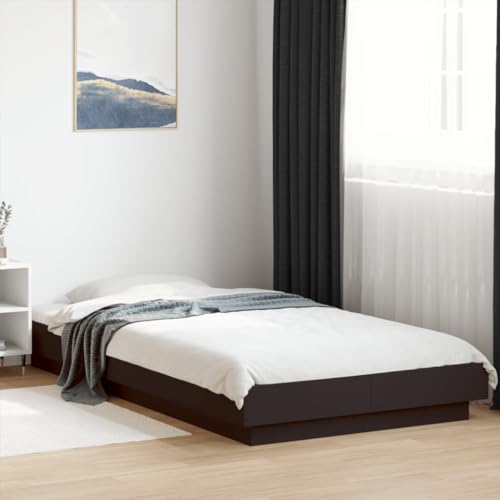 MOBCANT Bettgestell, Bettrahmen Bett Futonbett Betten Geeignet für Schlafzimmer Schulen Gästezimmer Hotel Schwarz 90x200 cm Holzwerkstoff von MOBCANT