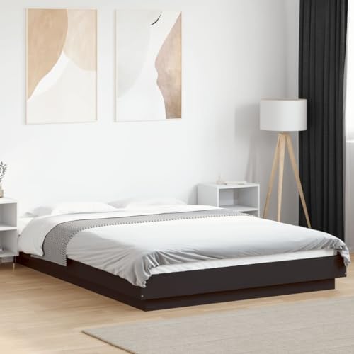 MOBCANT Bettgestell, Bettsystem Familienbett Bettrahmen Futonbett Geeignet für Wohnungen Schulen Gästezimmer Hotel Schwarz 140x190 cm Holzwerkstoff von MOBCANT