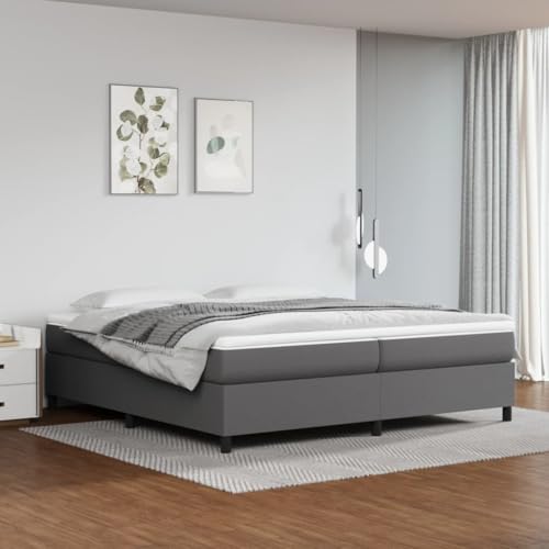 MOBCANT Bettgestell, Doppelbett Familienbett Hausbett Futonbett Geeignet für Wohnungen Hotel Schulen Gästezimmer Grau 200x200 cm Kunstleder MOBCANT Bettgestell, Doppelbett Familienbett Hausbett Futonbett Geeignet für Wohnungen Hotel Schulen Gästezimmer Grau 200x200 cm Kunstleder von MOBCANT