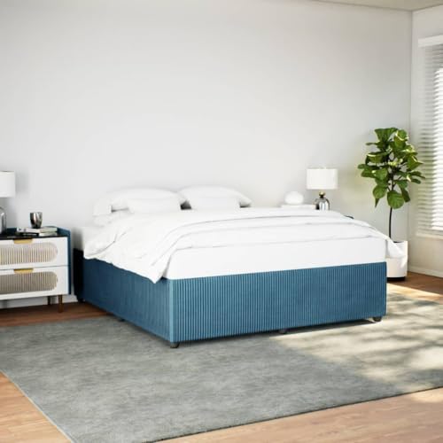 MOBCANT Bettgestell, Doppelbett Futonbett Tagesbett Bettstütze Geeignet für Gästezimmer Schulen Wohnungen Schlafzimmer Blau 180x200 cm Samt MOBCANT Bettgestell, Doppelbett Futonbett Tagesbett Bettstütze Geeignet für Gästezimmer Schulen Wohnungen Schlafzimmer Blau 180x200 cm Samt von MOBCANT