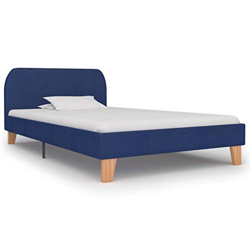MOBCANT Bettgestell, Familienbett Bettstütze Betten Futonbett Geeignet für Hotel Schulen Schlafzimmer Wohnungen Blau Stoff 90x200 cm MOBCANT Bettgestell, Familienbett Bettstütze Betten Futonbett Geeignet für Hotel Schulen Schlafzimmer Wohnungen Blau Stoff 90x200 cm von MOBCANT