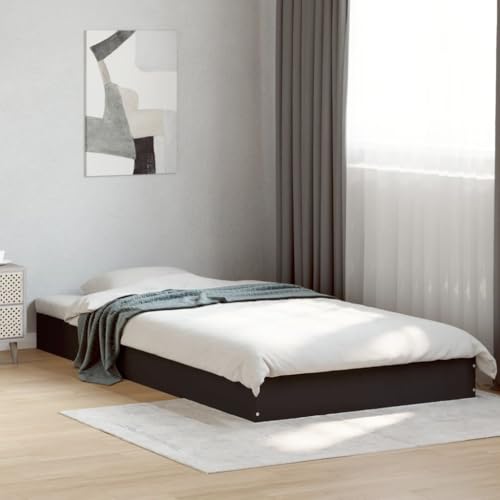MOBCANT Bettgestell, Futonbett Bett Einzelbett Polsterbett Geeignet für Schlafzimmer Hotel Wohnungen Gästezimmer Schwarz 90x190 cm Holzwerkstoff MOBCANT Bettgestell, Futonbett Bett Einzelbett Polsterbett Geeignet für Schlafzimmer Hotel Wohnungen Gästezimmer Schwarz 90x190 cm Holzwerkstoff von MOBCANT