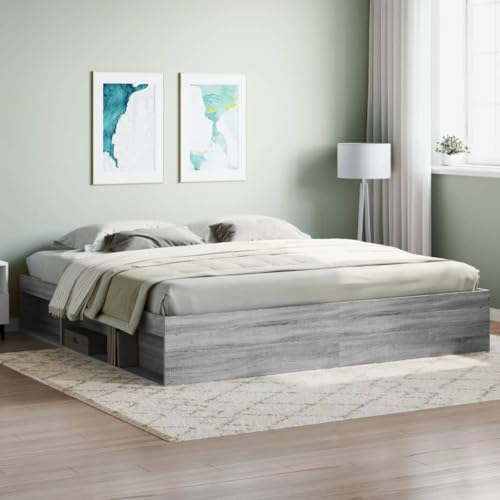MOBCANT Bettgestell, Futonbett Betten Tagesbett Bettsystem Geeignet für Gästezimmer Hotel Schlafzimmer Wohnungen Grau Sonoma 200x200 cm MOBCANT Bettgestell, Futonbett Betten Tagesbett Bettsystem Geeignet für Gästezimmer Hotel Schlafzimmer Wohnungen Grau Sonoma 200x200 cm von MOBCANT