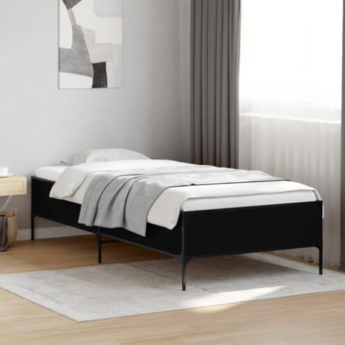 MOBCANT Bettgestell, Polsterbett Bettstütze Futonbett Bett Geeignet für Schlafzimmer Wohnungen Schulen Gästezimmer Schwarz 90x190 cm Holzwerkstoff und Metall MOBCANT Bettgestell, Polsterbett Bettstütze Futonbett Bett Geeignet für Schlafzimmer Wohnungen Schulen Gästezimmer Schwarz 90x190 cm Holzwerkstoff und Metall von MOBCANT