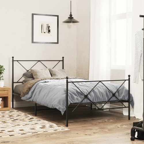 MOBCANT Bettgestell mit Kopf- und Fußteil, Betten Bettstütze Bettsystem Futonbett Geeignet für Schulen Wohnungen Schlafzimmer Gästezimmer Metall Schwarz 100x190 cm MOBCANT Bettgestell mit Kopf- und Fußteil, Betten Bettstütze Bettsystem Futonbett Geeignet für Schulen Wohnungen Schlafzimmer Gästezimmer Metall Schwarz 100x190 cm von MOBCANT